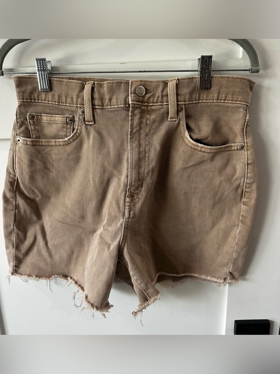 Pants - Gap 4" Short High Rise Tan Brown Denim Raw Hem Jean Shorts - Size 28, 6 R